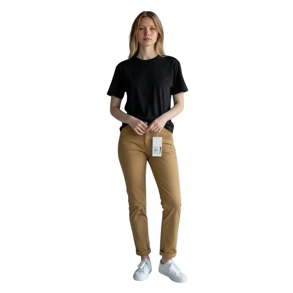Wildfang Essential Trouser Women Size 10 Camel Tan Chino Straight Leg Pants